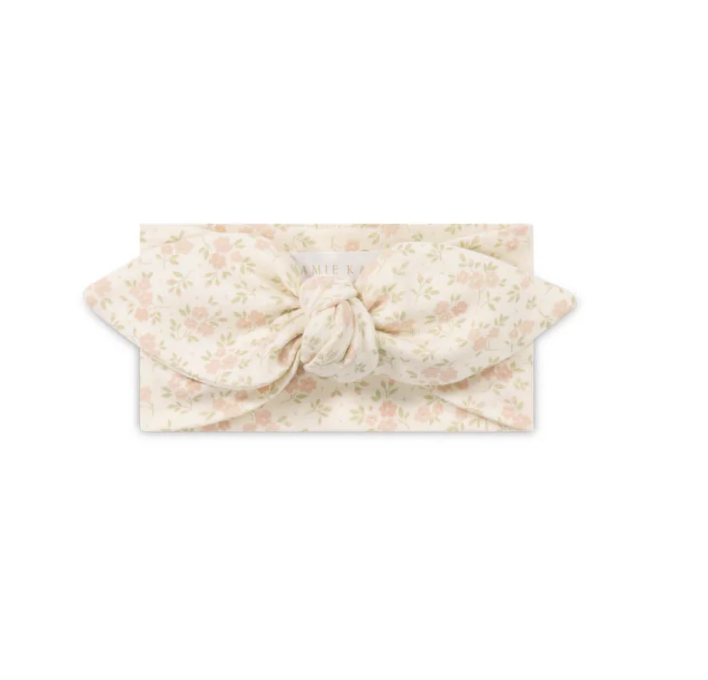 Rosalie Floral Mauve Organic Cotton Headband