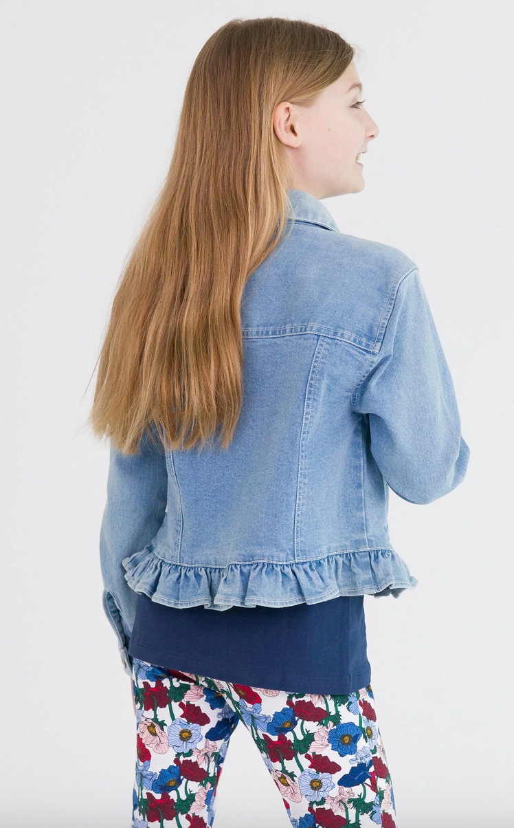 Girls Light Wash Denim Jacket