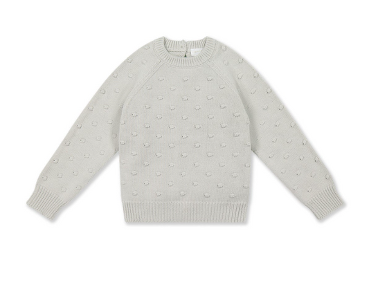 Dotty Knit Jumper - Dusty Blue