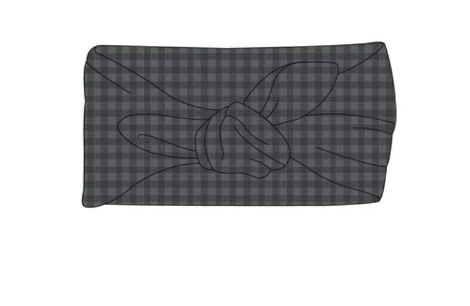 Organic Cotton Headband - Gingham Night