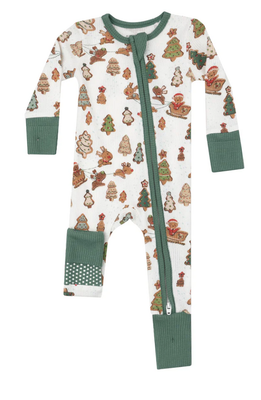 Gingerbread Sleigh Ride 2 Way Zipper Romper