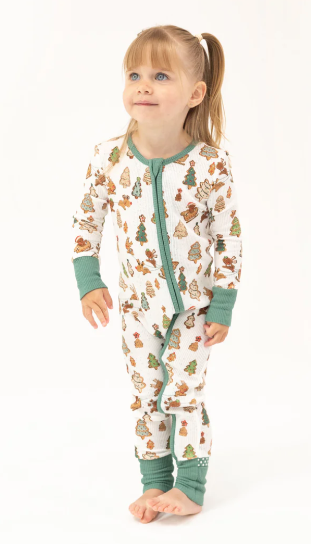 Gingerbread Sleigh Ride 2 Way Zipper Romper