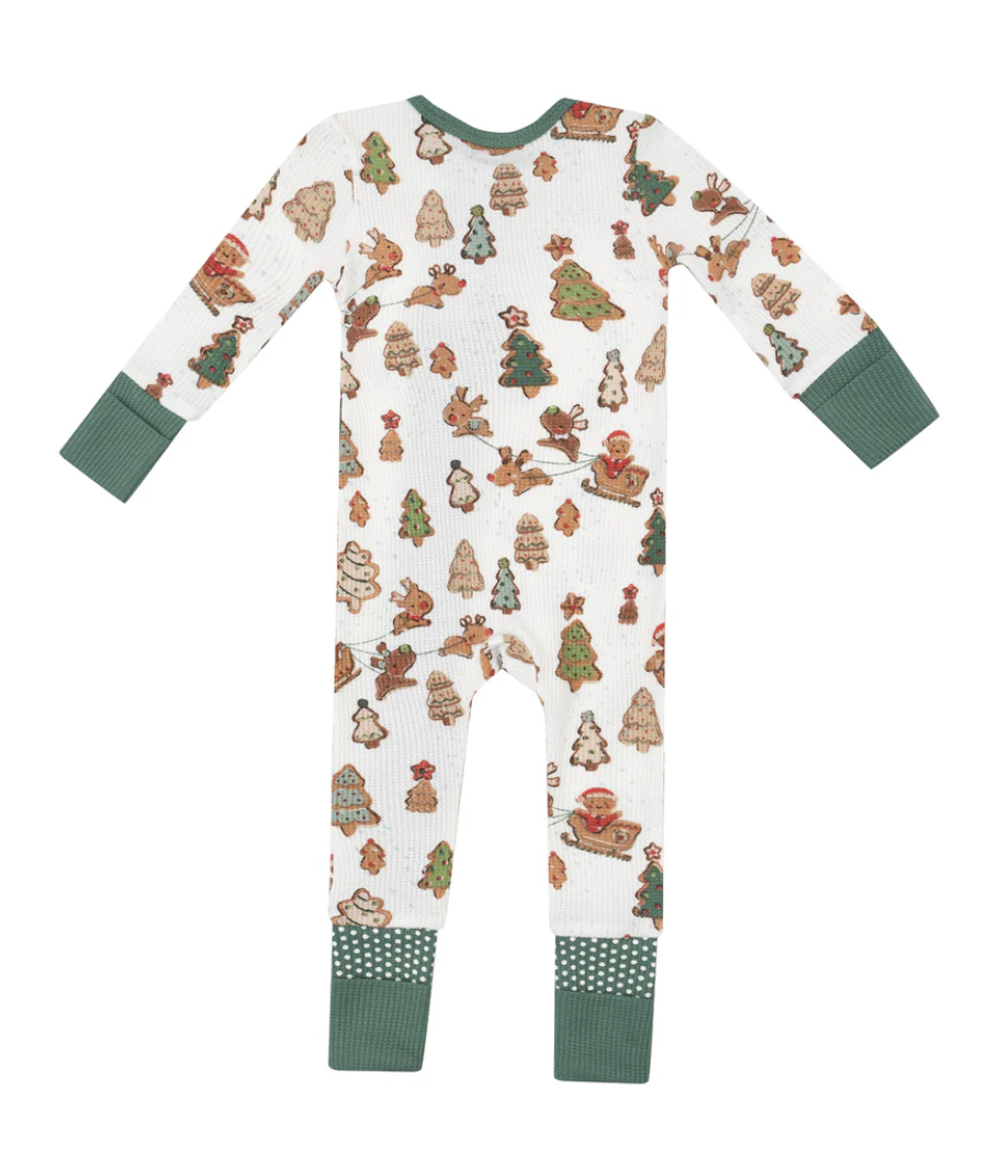 Gingerbread Sleigh Ride 2 Way Zipper Romper