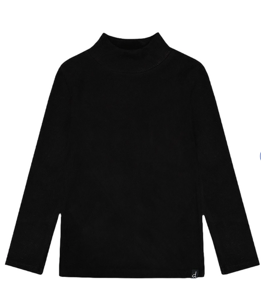 Brushed Rib Mock Neck Long Sleeve Top