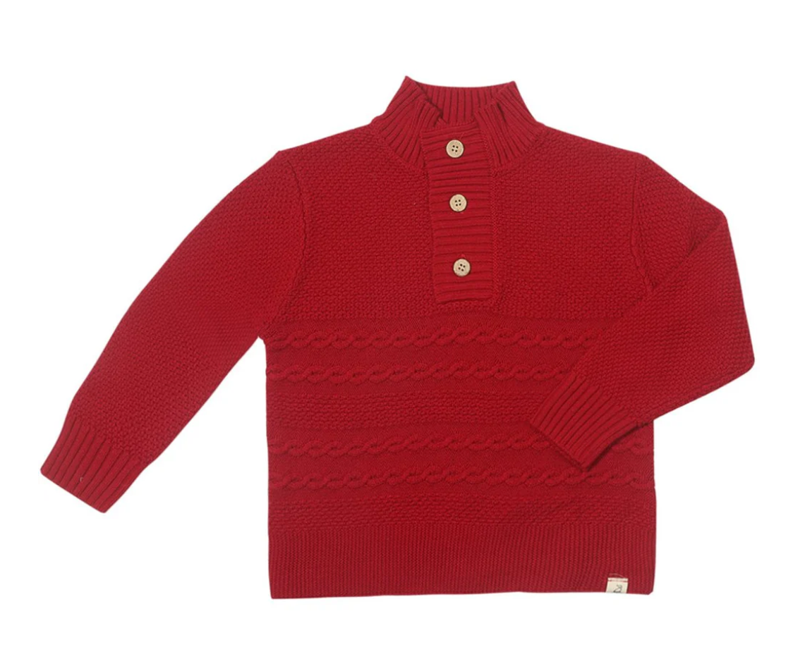 Red Cable Sweater