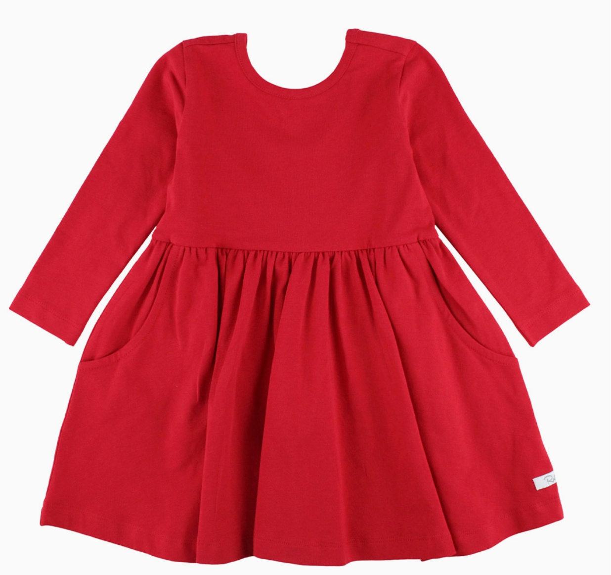 Girls Red Knit Long Sleeve Twirl Dress