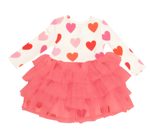 Layered Big Hearts Tulle Dress