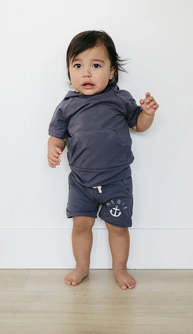 Slate Hooded Tee & Pocket Shorts