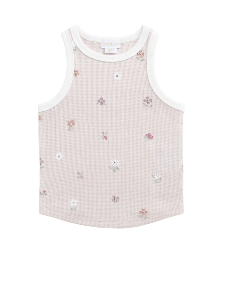 Waffle Molly Singlet - Carissa Mauve Large