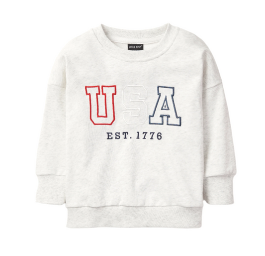 USA Lightweight Crewneck - Heather Grey