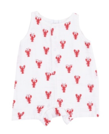 Lobster Muslin Sleeveless Shortie Romper