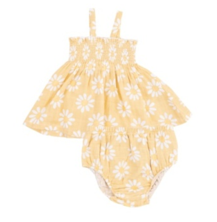 Smocked Top & Bloomer - Yellow Mod Daisy
