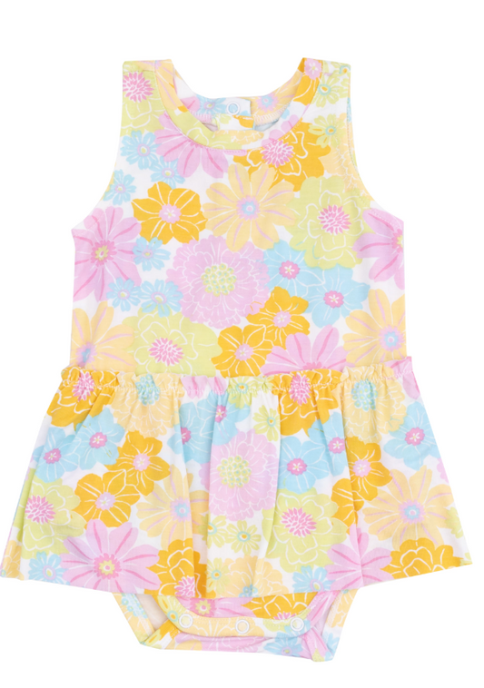 Sunny Dahlias Bodysuit W/ Skirt