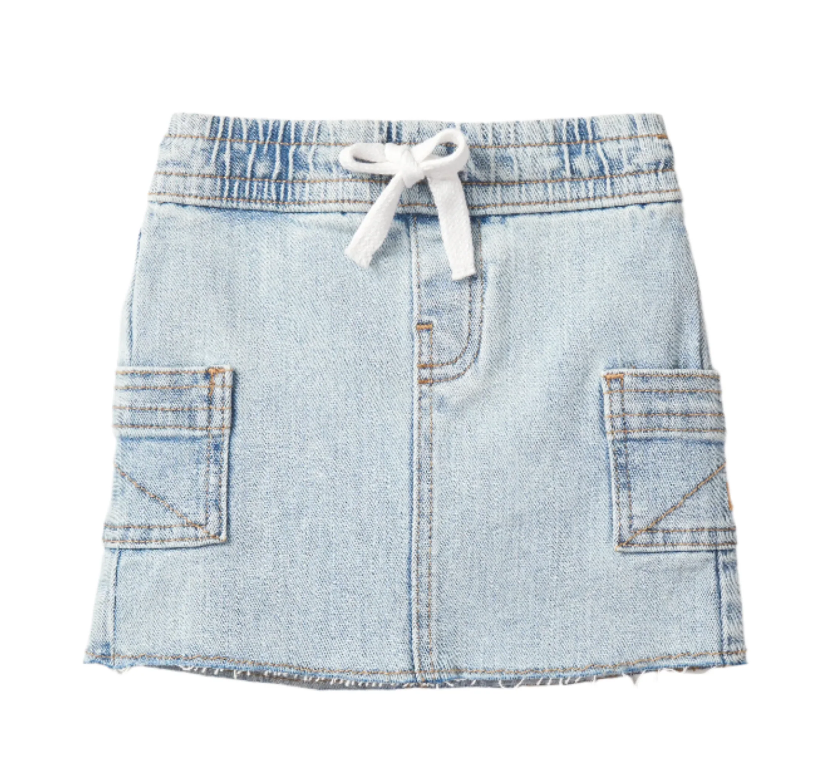 Cargo Denim Skirt - Light Wash