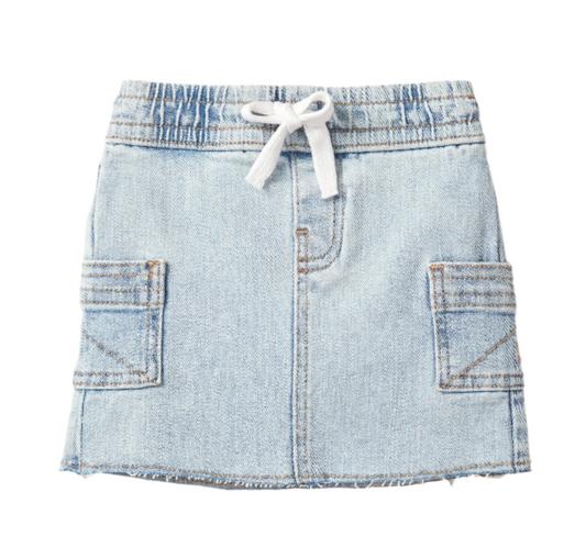 Cargo Denim Skirt - Light Wash
