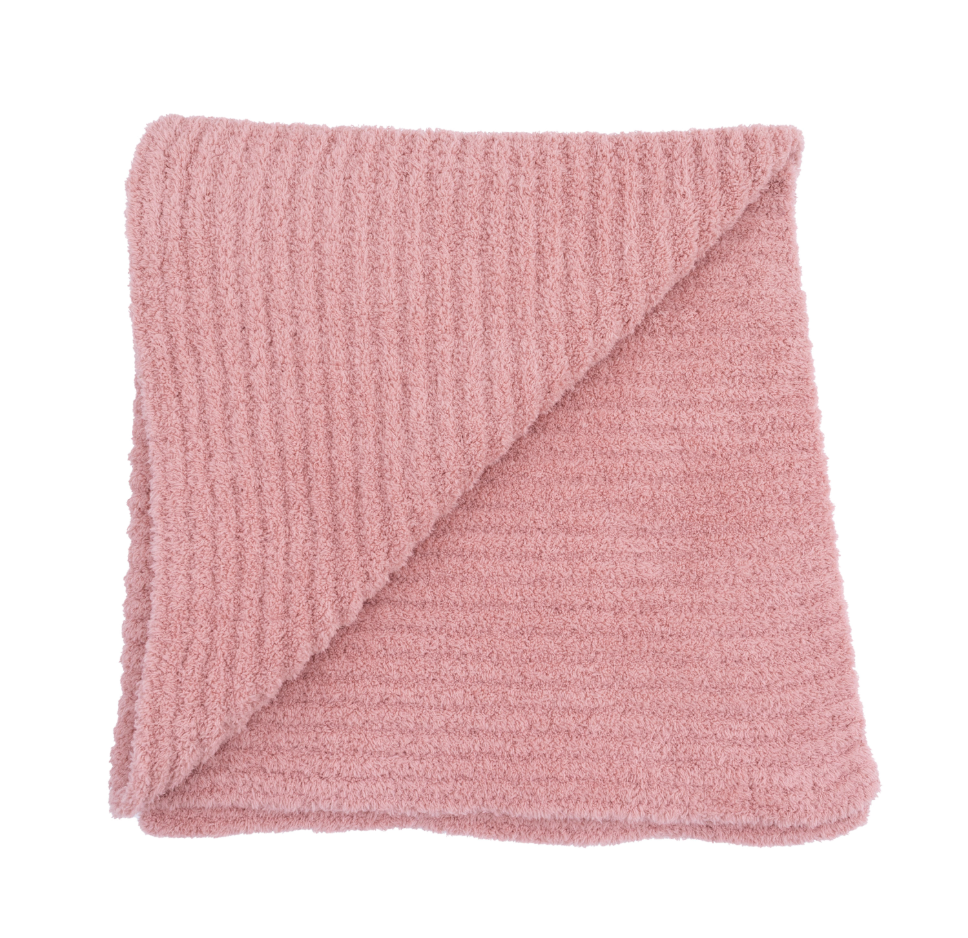 Chenille Blanket With Striped Texture