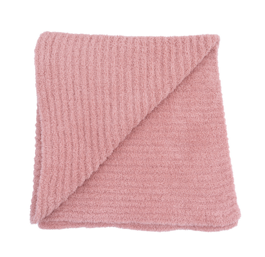 Chenille Blanket With Striped Texture