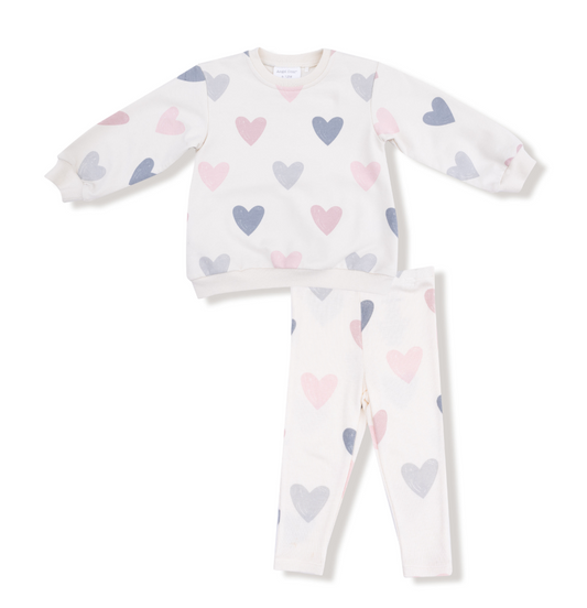 Heart Puffy L/s Oversized Sweatshirt + Legging