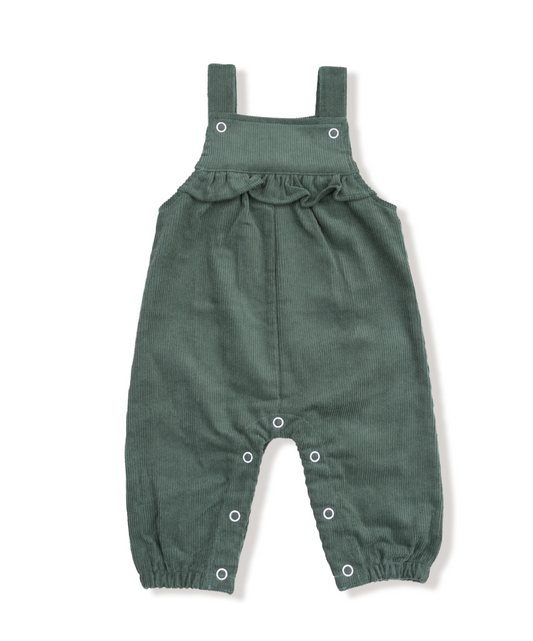 Dark Ivy Yoke Ruffle Overall