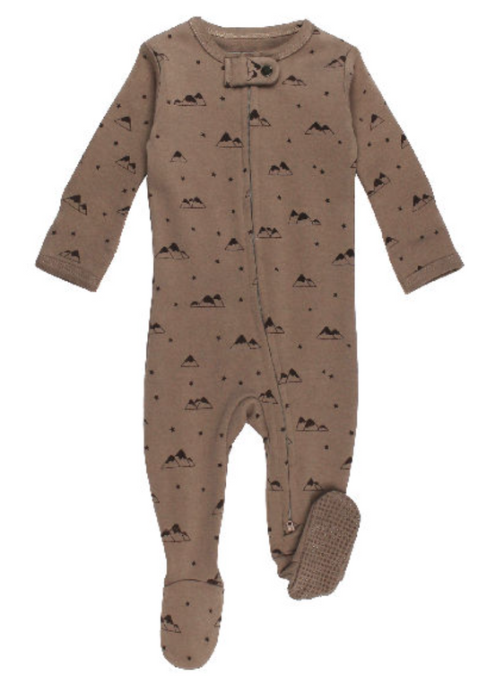 Latte Mountain Organic 2 Way Zipper Footie