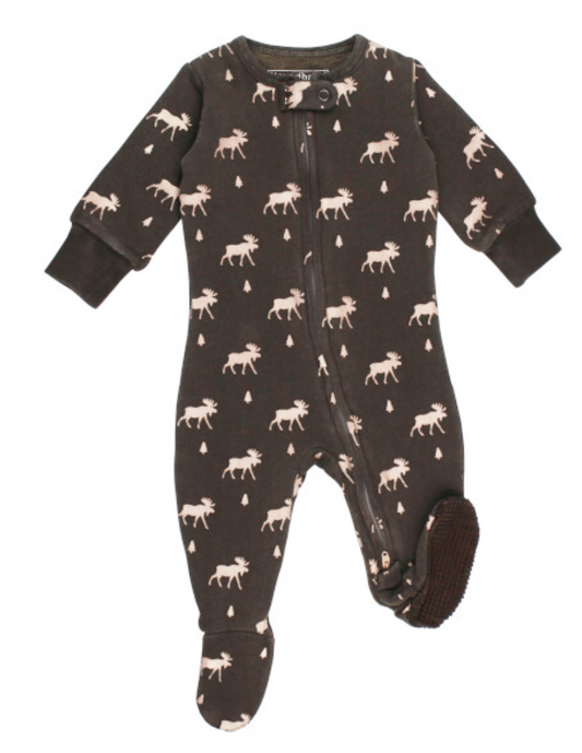 Bark Moose Organic Cozy 2-way Zipper Footie