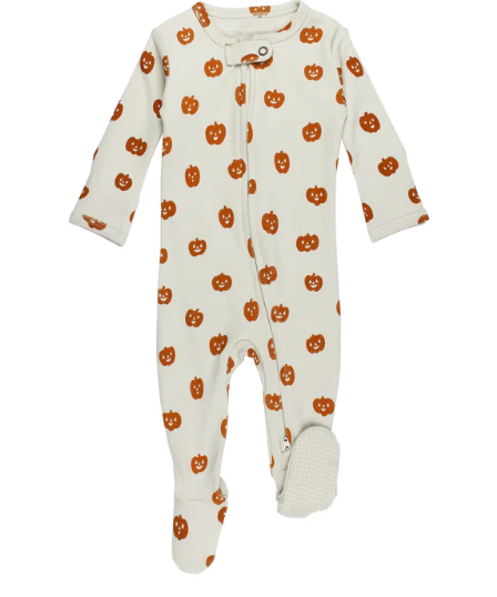 Jack-o-Lanterns | Organic Zipper Footie