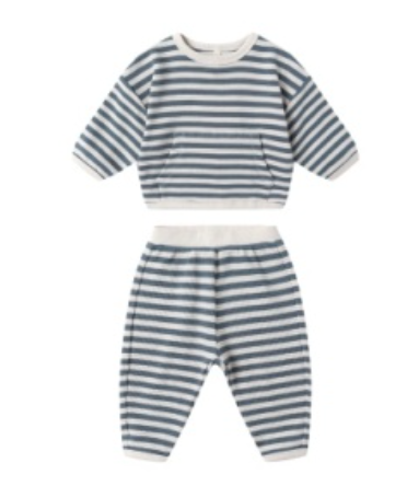 WAFFLE SLOUCH SET || OCEAN STRIPE