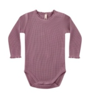 WAFFLE LONG SLEEVE BODYSUIT || MULBERRY