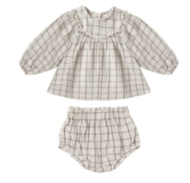 MIA TOP + BLOOMER SET || BLUE PLAID