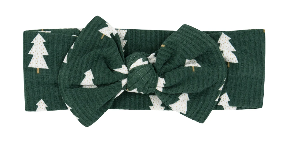 Christmas Trees Small Ribbed Bow