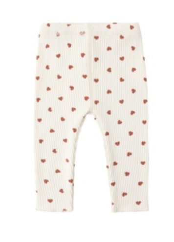 Ribbed Leggings Red Hearts
