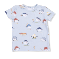 Baseballs Playing Baseball - Crew Neck Tee with Casual Short