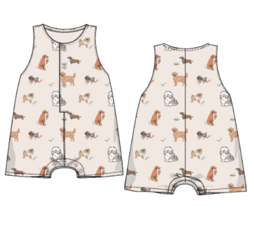 Awesome Dogs - Sleeveless Shortie Romper
