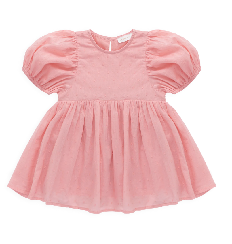 Organic Cotton Frannie Dress - Swiss Pink