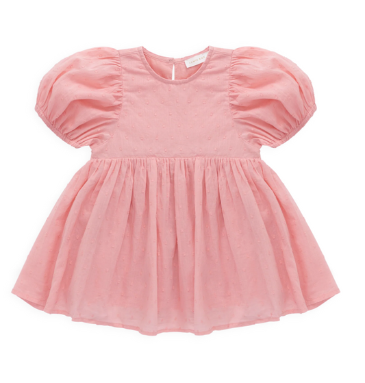 Organic Cotton Frannie Dress - Swiss Pink
