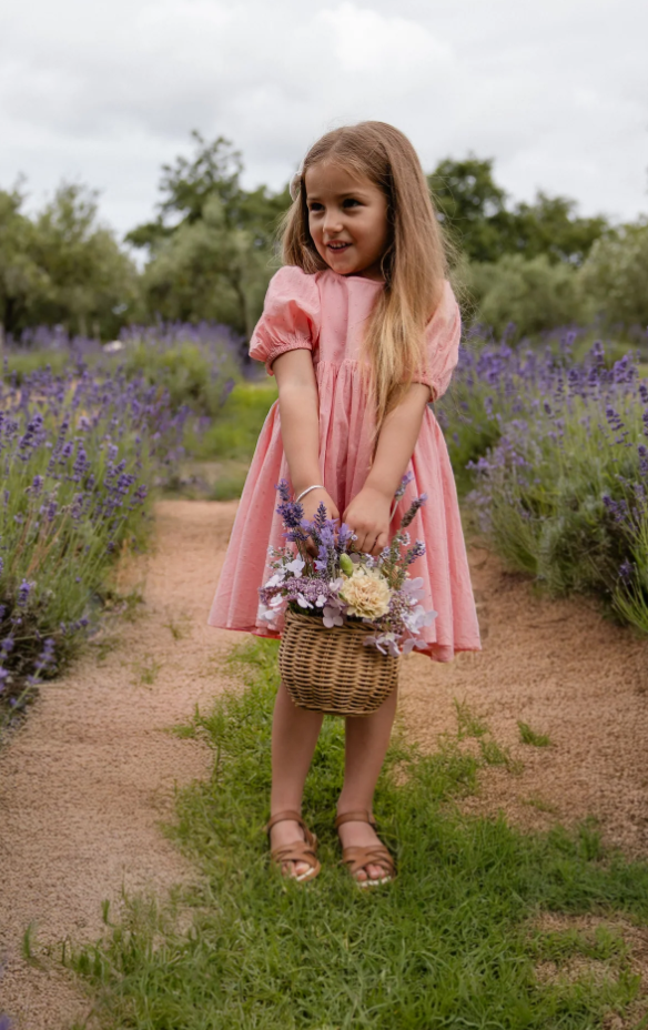 Organic Cotton Frannie Dress - Swiss Pink