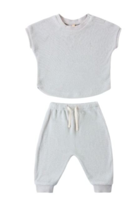 TERRY TEE + PANT SET SKY