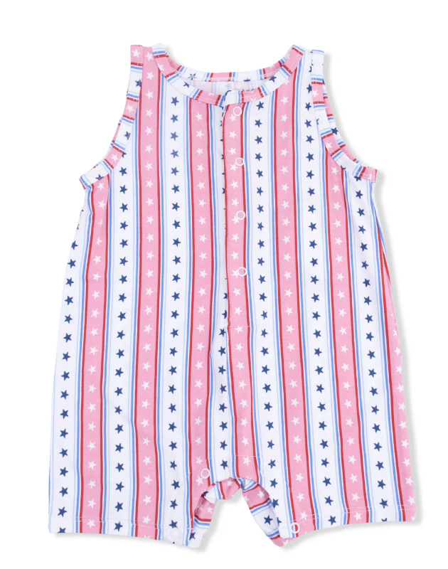 Stars And Stripes - Sleeveless Shortie Romper