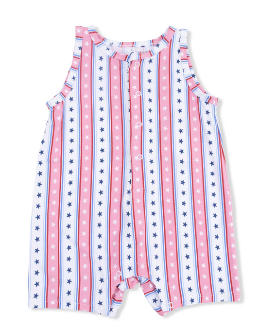 Stars And Stripes - Sleeveless Shortie Romper