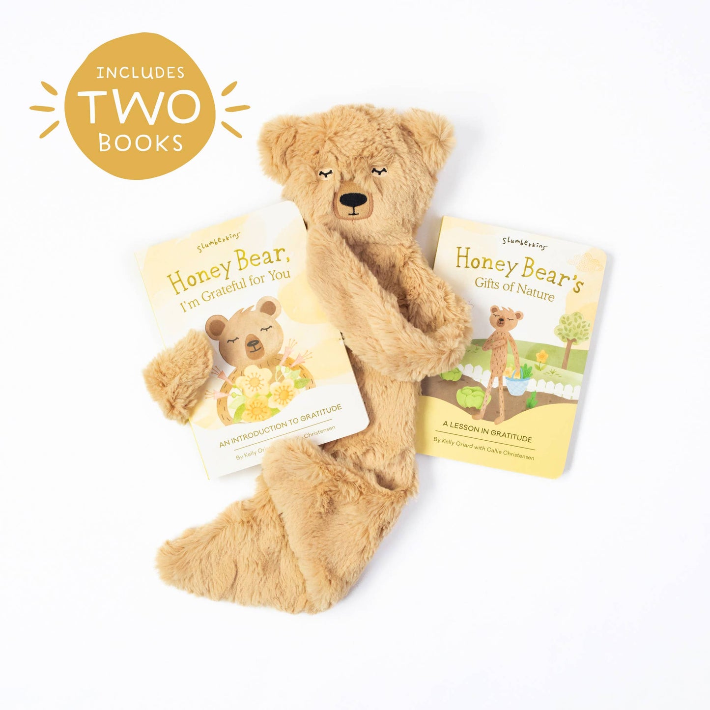 Slumberkins Inc. - Honey Bear's Gratitude Plush Snuggler Set - with 2 books!