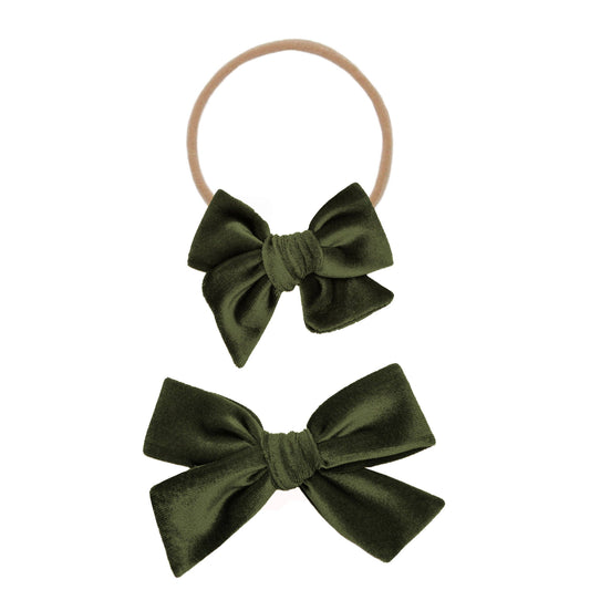 Velvet Olive Bow