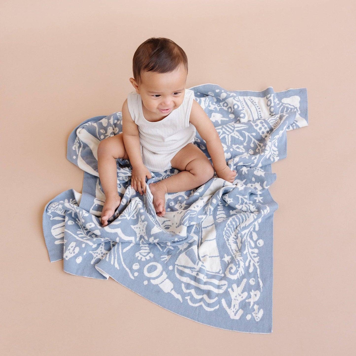 The Blueberry Hill - Blanket Nautical Summer Ocean Organic Cotton