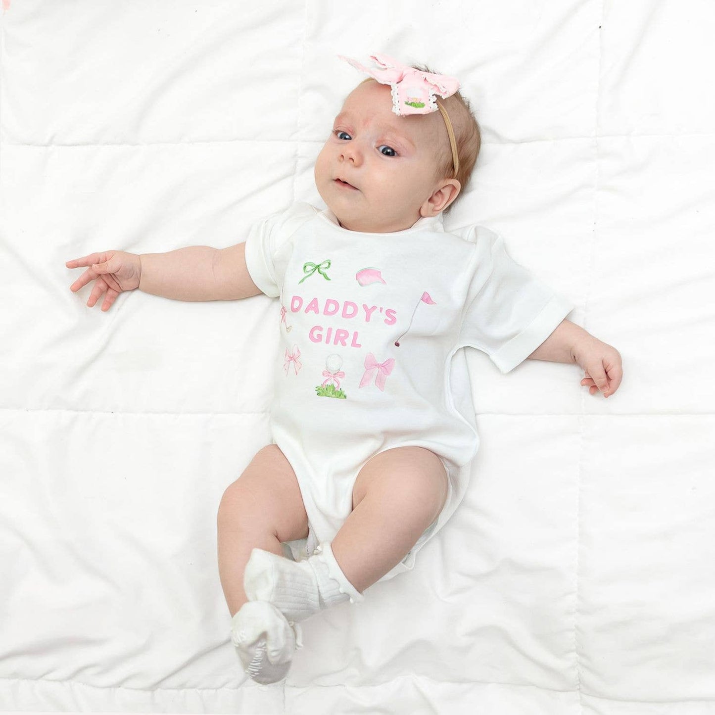 Sweet Wink - Daddy's Girl Golf Icon Short Sleeve Romper - Baby Clothes
