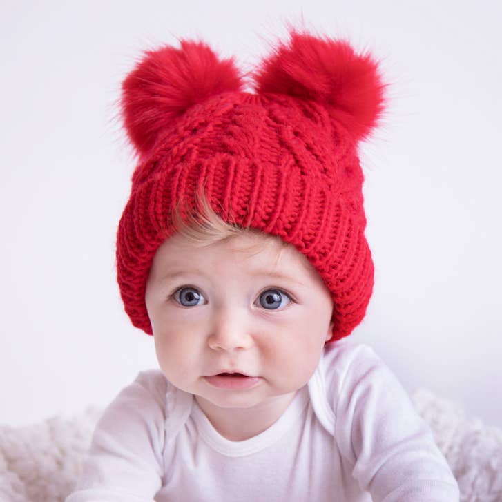 Red Fluffer Beanie Hat