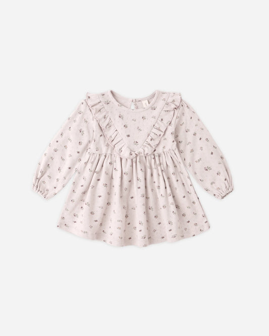 Long Sleeve Ruffle V Dress Heart Ditsy