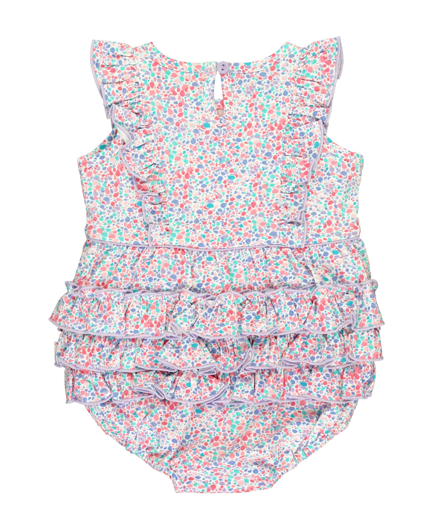 Baby Girls Candy Confetti Knit Sleeveless Waterfall Bubble Romper