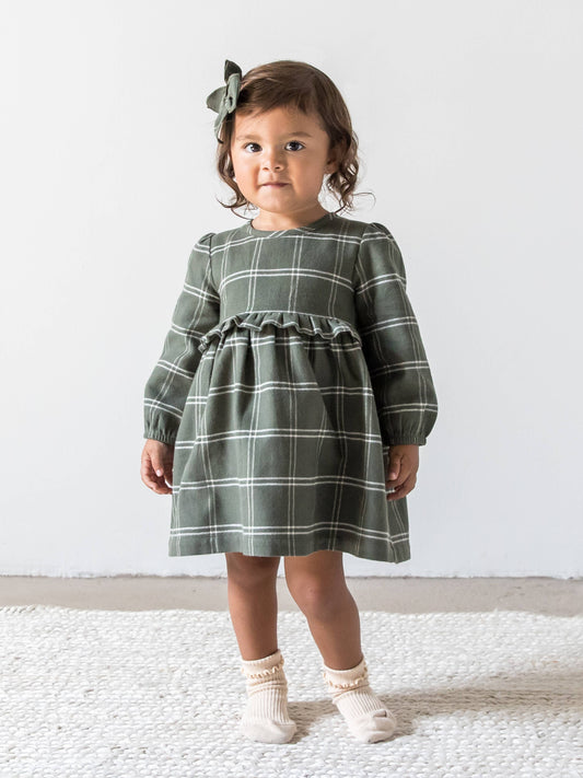 Cypress Plaid Sydney Flannel Ruffle Dress