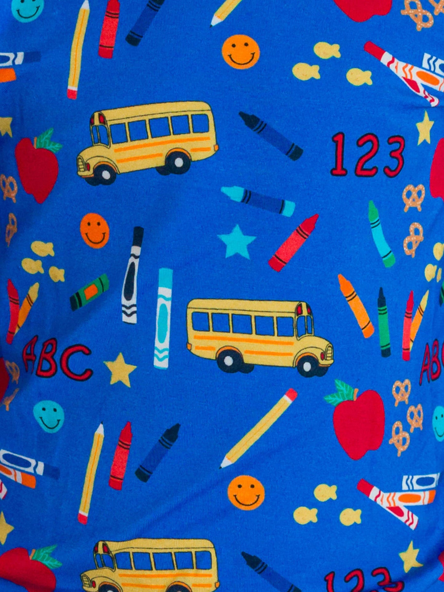 Baby Blue School House Bamboo Viscose Convertible One Piece Footie Pajama