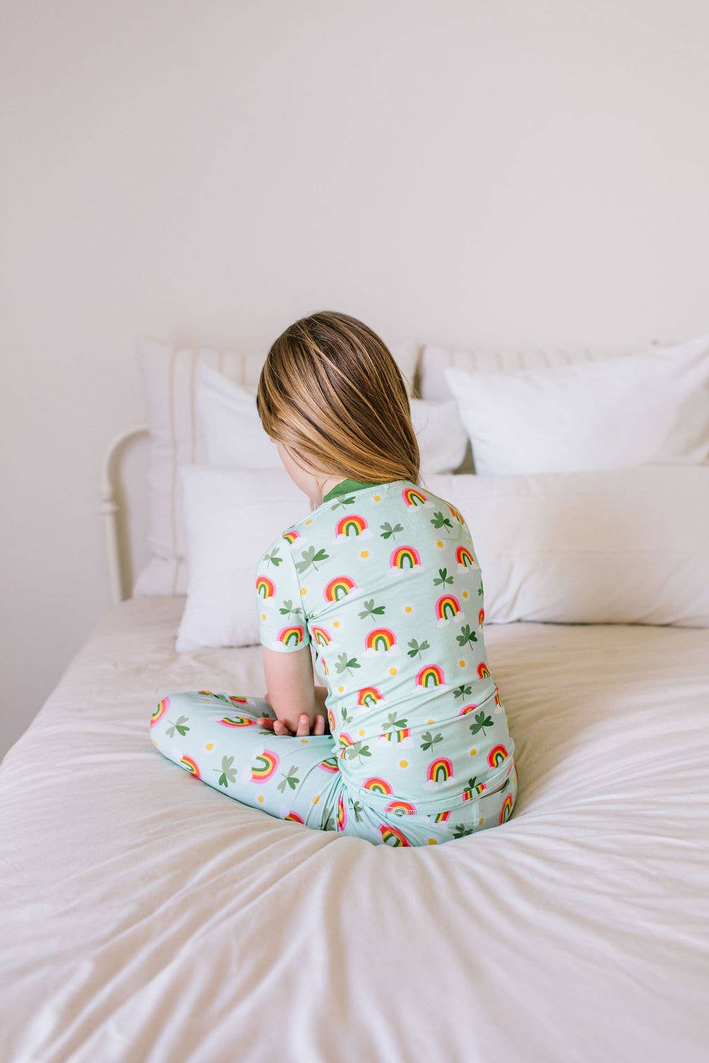 2 piece Short Sleeve Bamboo Pajama in Pure Luck | St Patrick