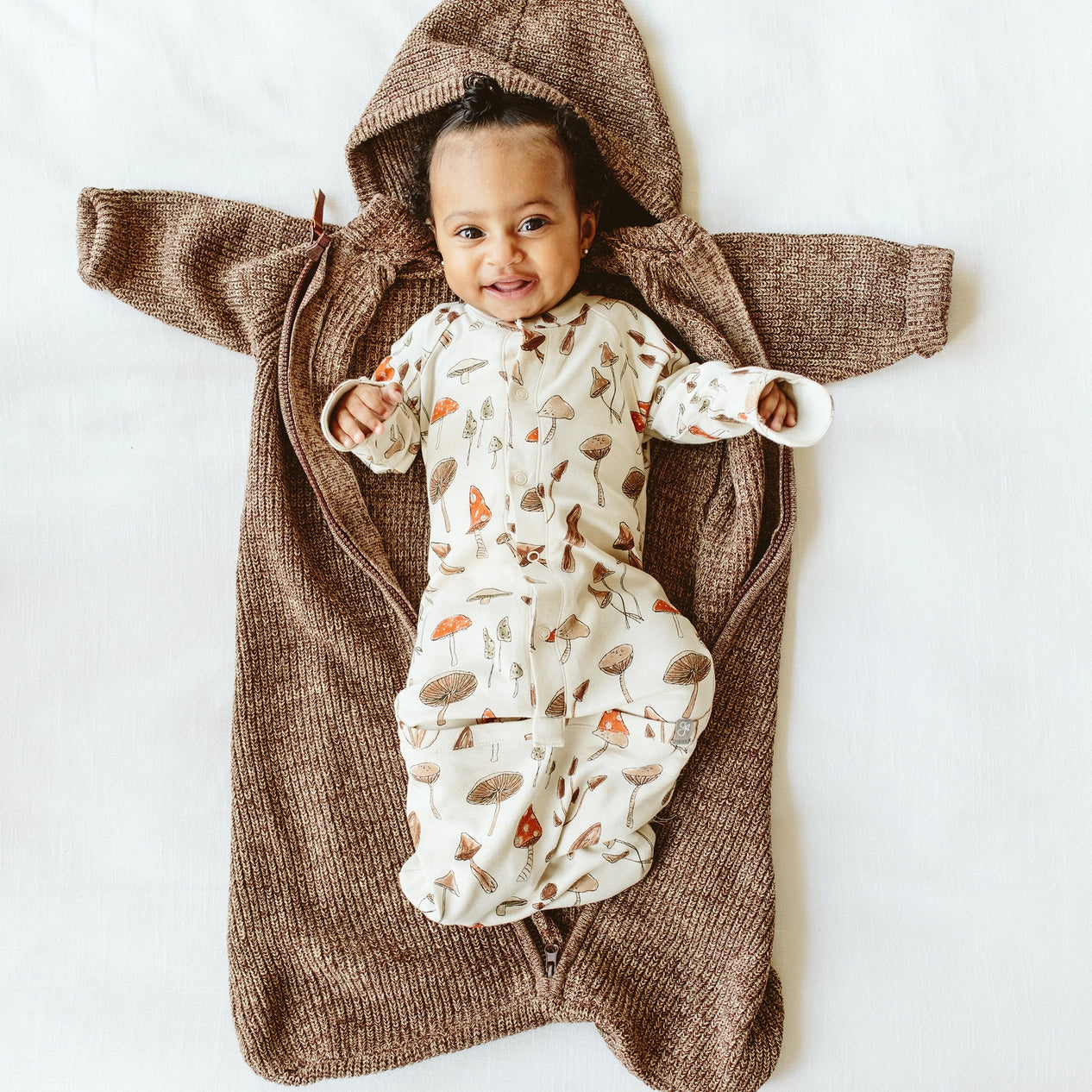 Bark Cotton Knit Baby Wearable Blanket